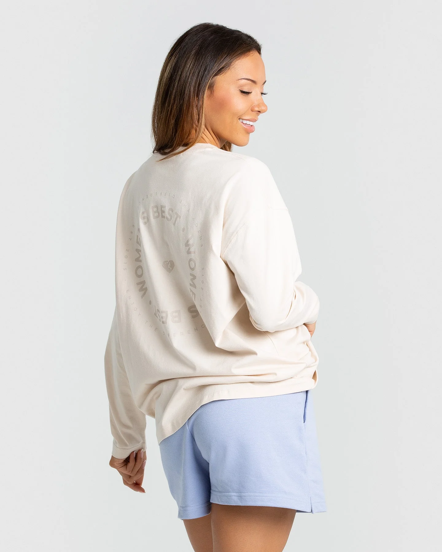 Comfort Oversized Long Sleeve T-Shirt | Sand - Image 3