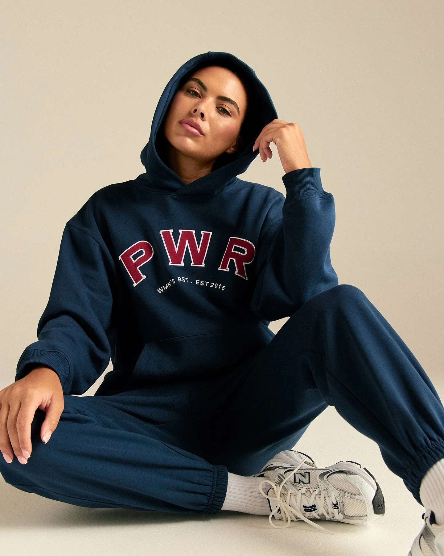 Comfort Oversized PWR Hoodie | True Navy - Image 3