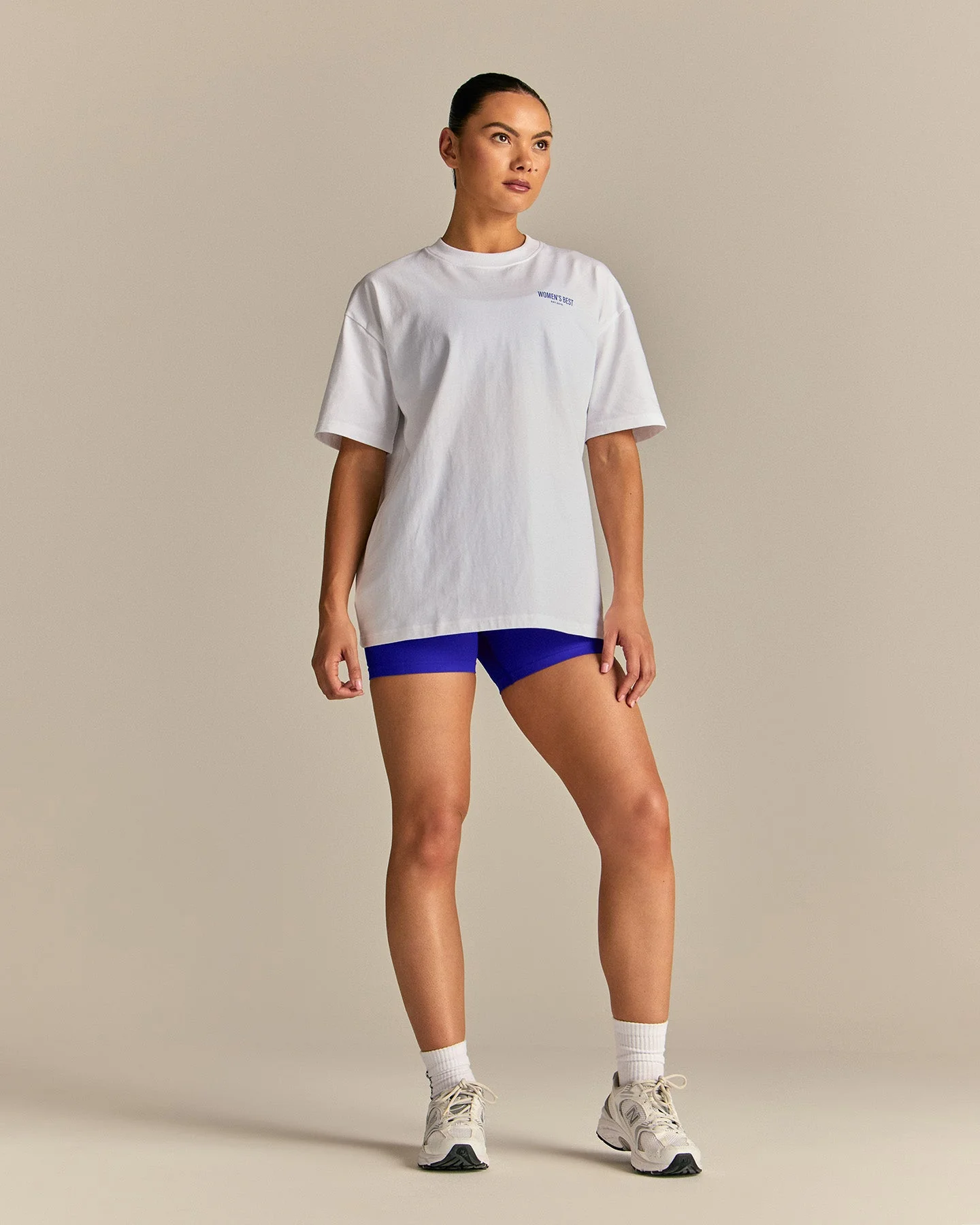 Comfort Summer Lifting Club Oversized T-Shirt | White/Luminous Blue - Image 4