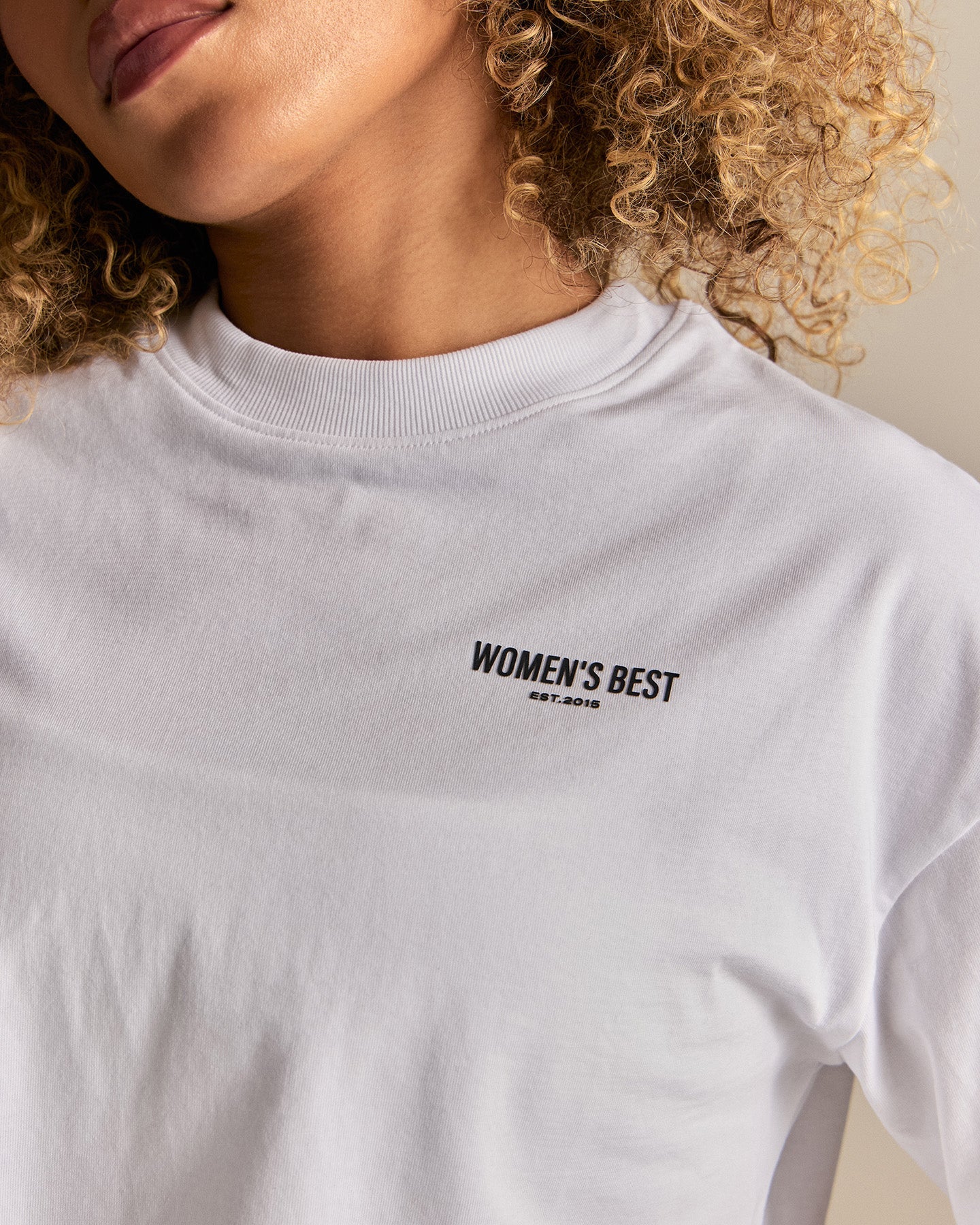 Comfort WB Logo Oversized Cropped T-Shirt | White - Image 2