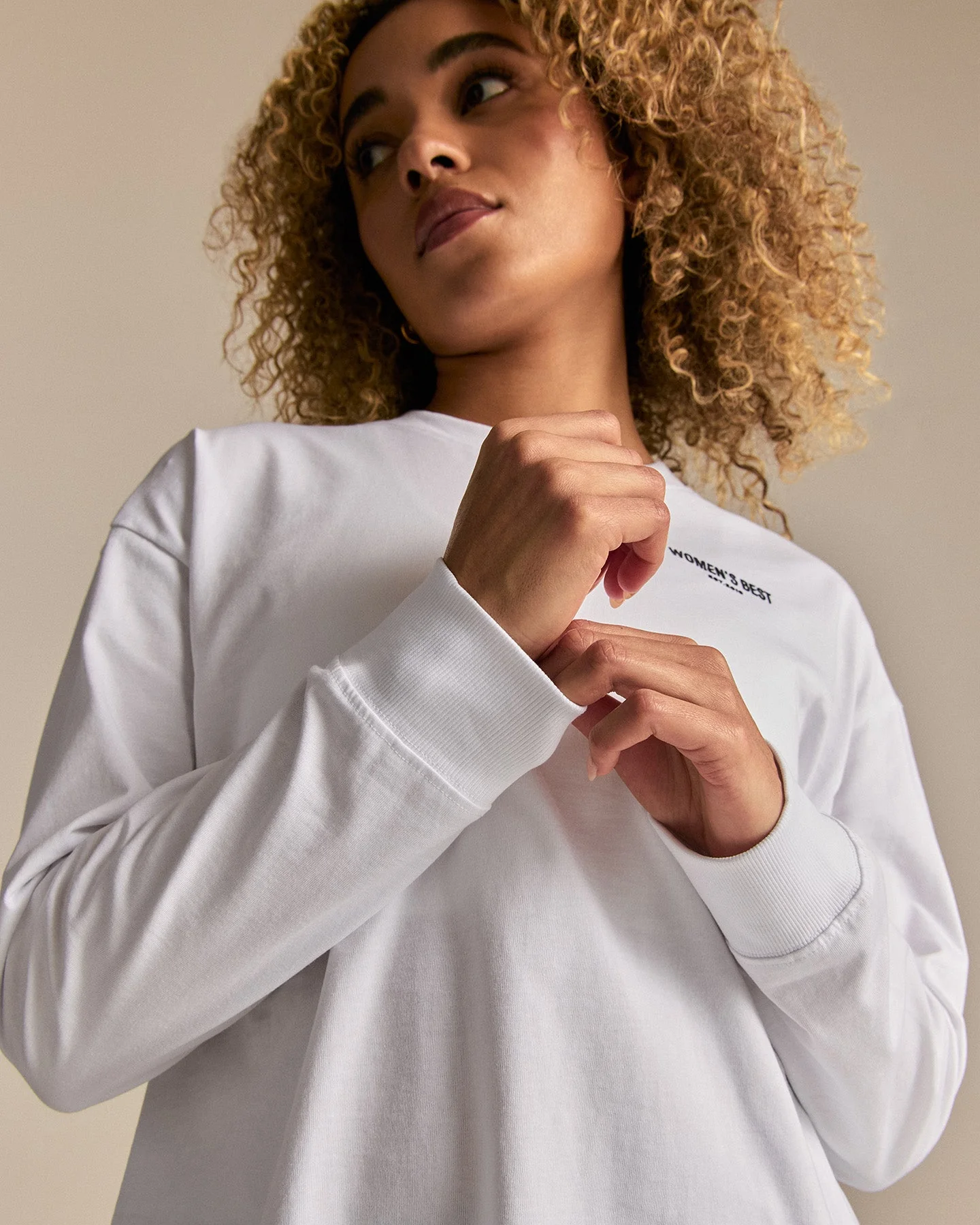 Comfort WB Logo Oversized Long Sleeve T-Shirt | White - Image 2