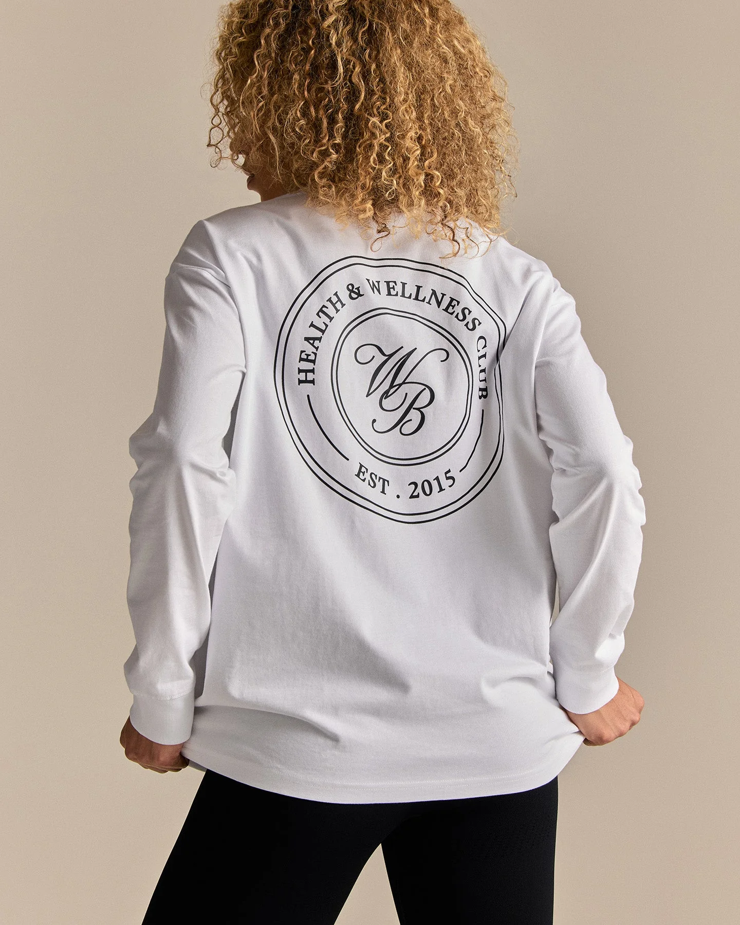 Comfort WB Logo Oversized Long Sleeve T-Shirt | White - Image 4