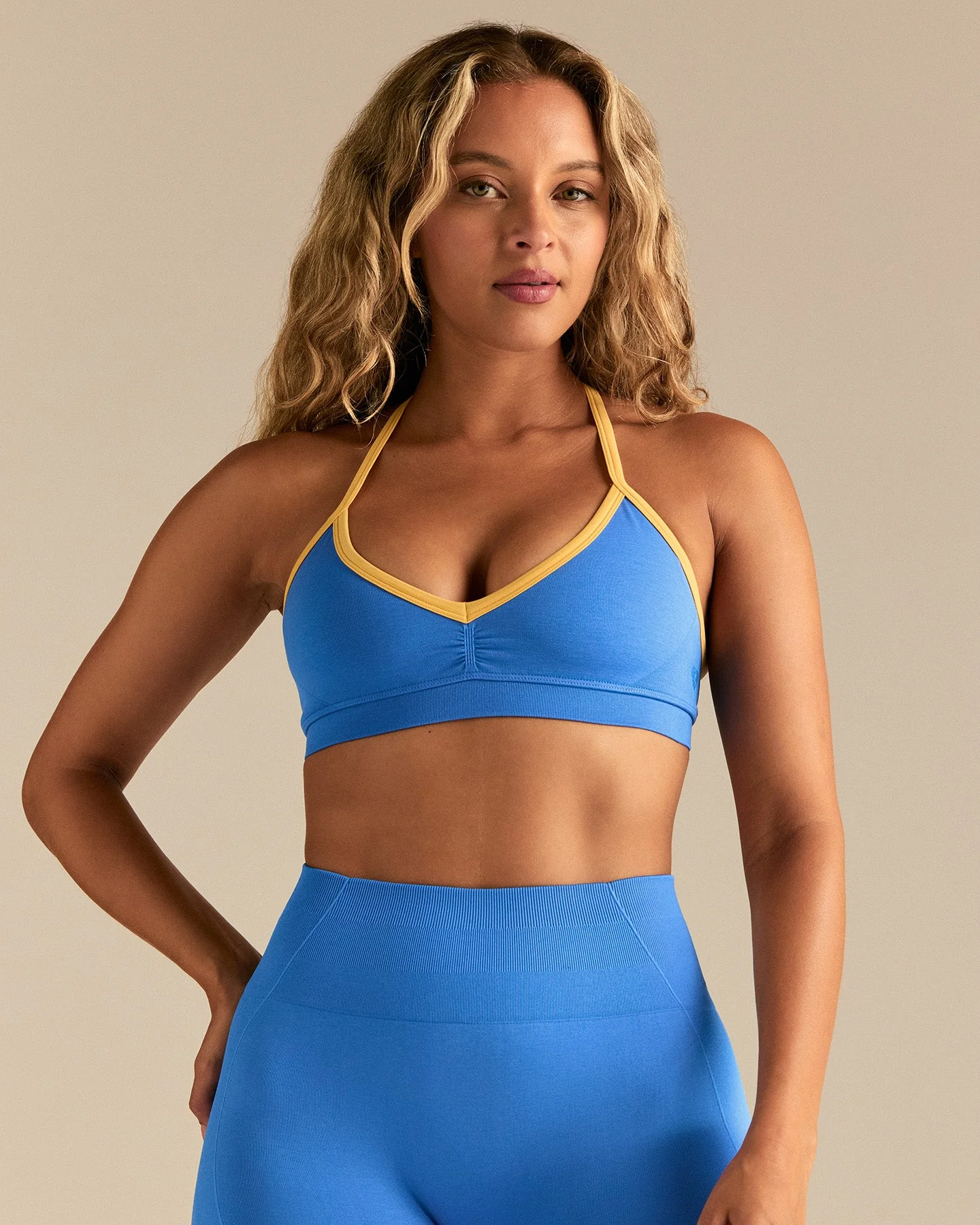 Define 2.0 Scrunch V-Neck Bra | Rio Blue