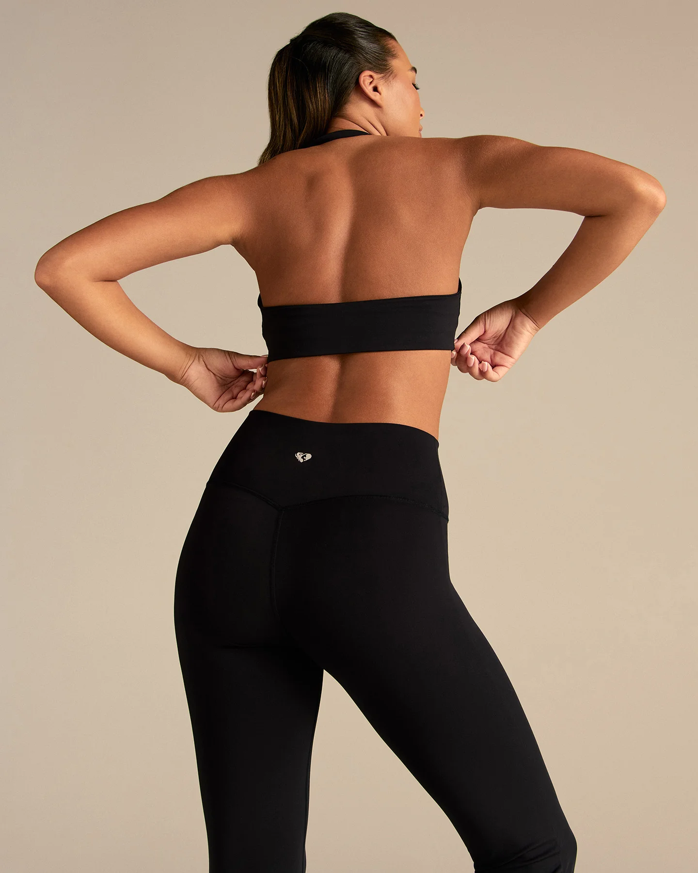 Essential Twist Front Halter Bra | Black - Image 4