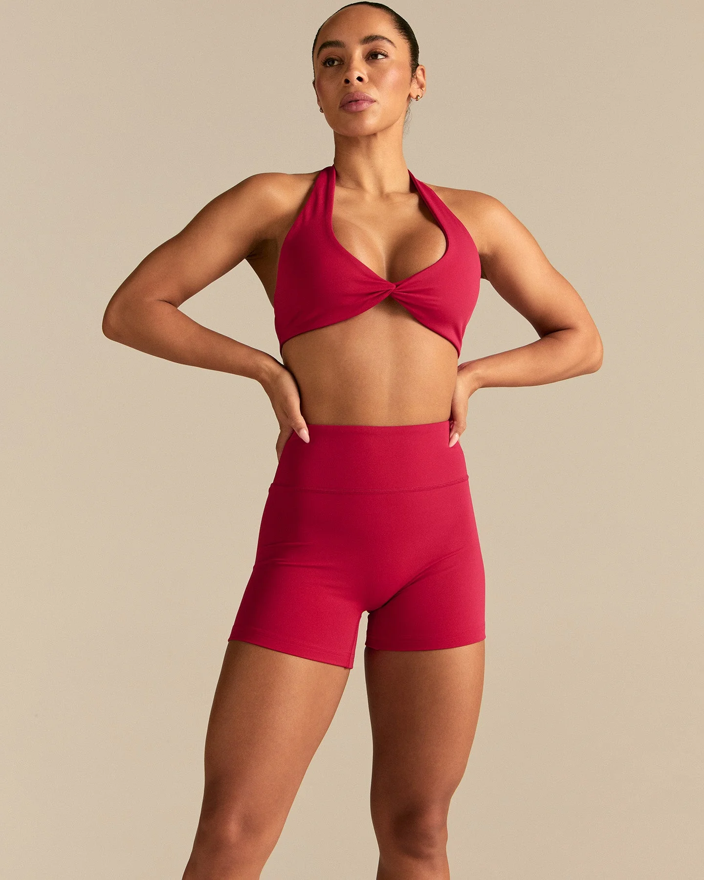 Essential Twist Front Halter Bra | Strawberry Kiss - Image 3