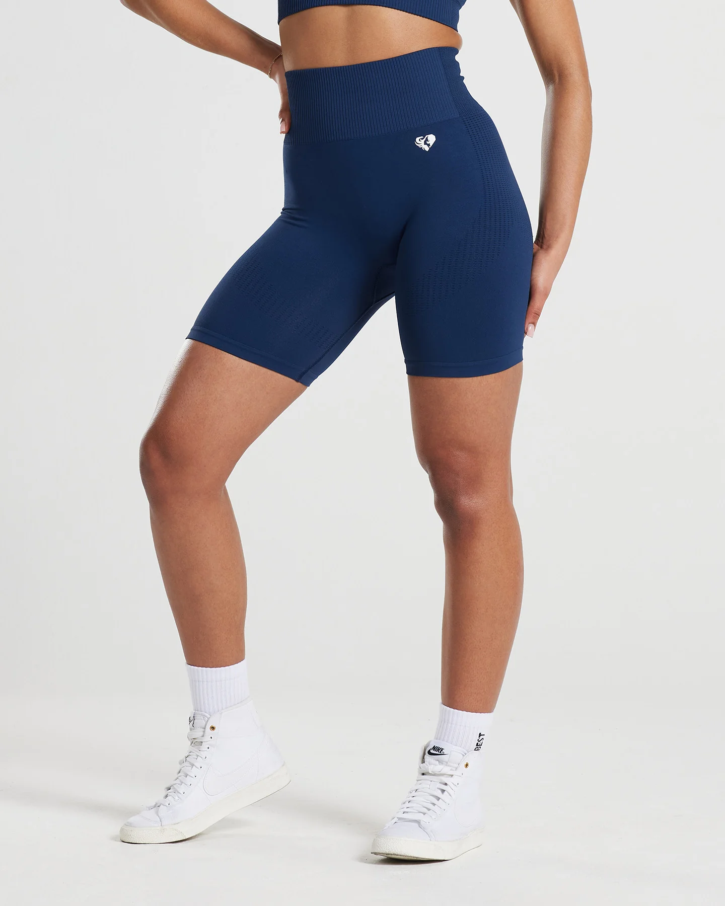 Power High Waist Cycling Shorts | Sapphire Blue