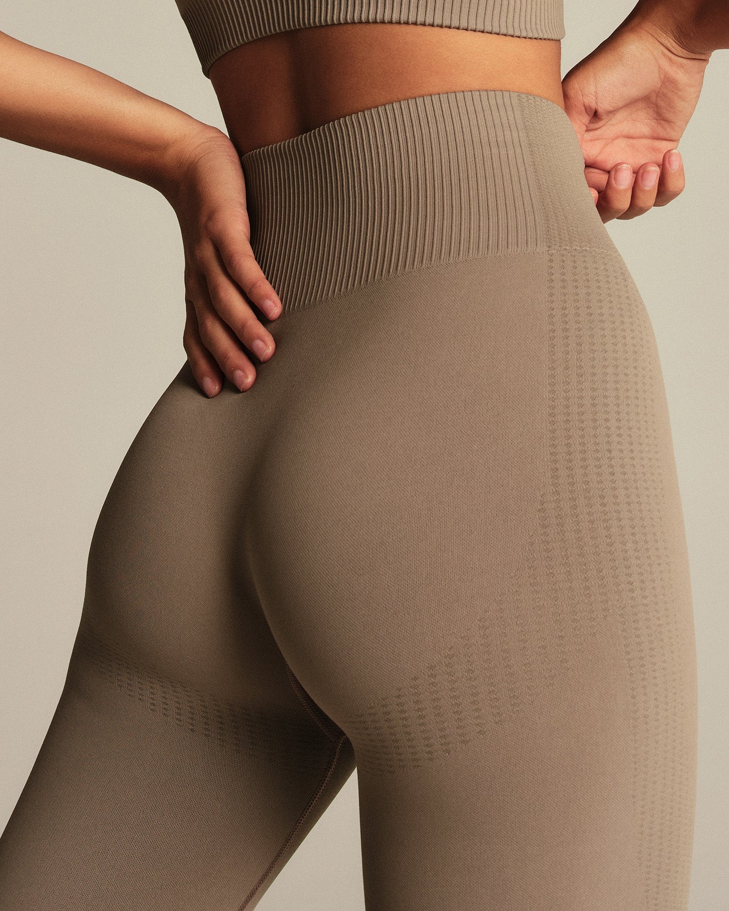 Power High Waist Leggings | Taupe Grey - Image 2