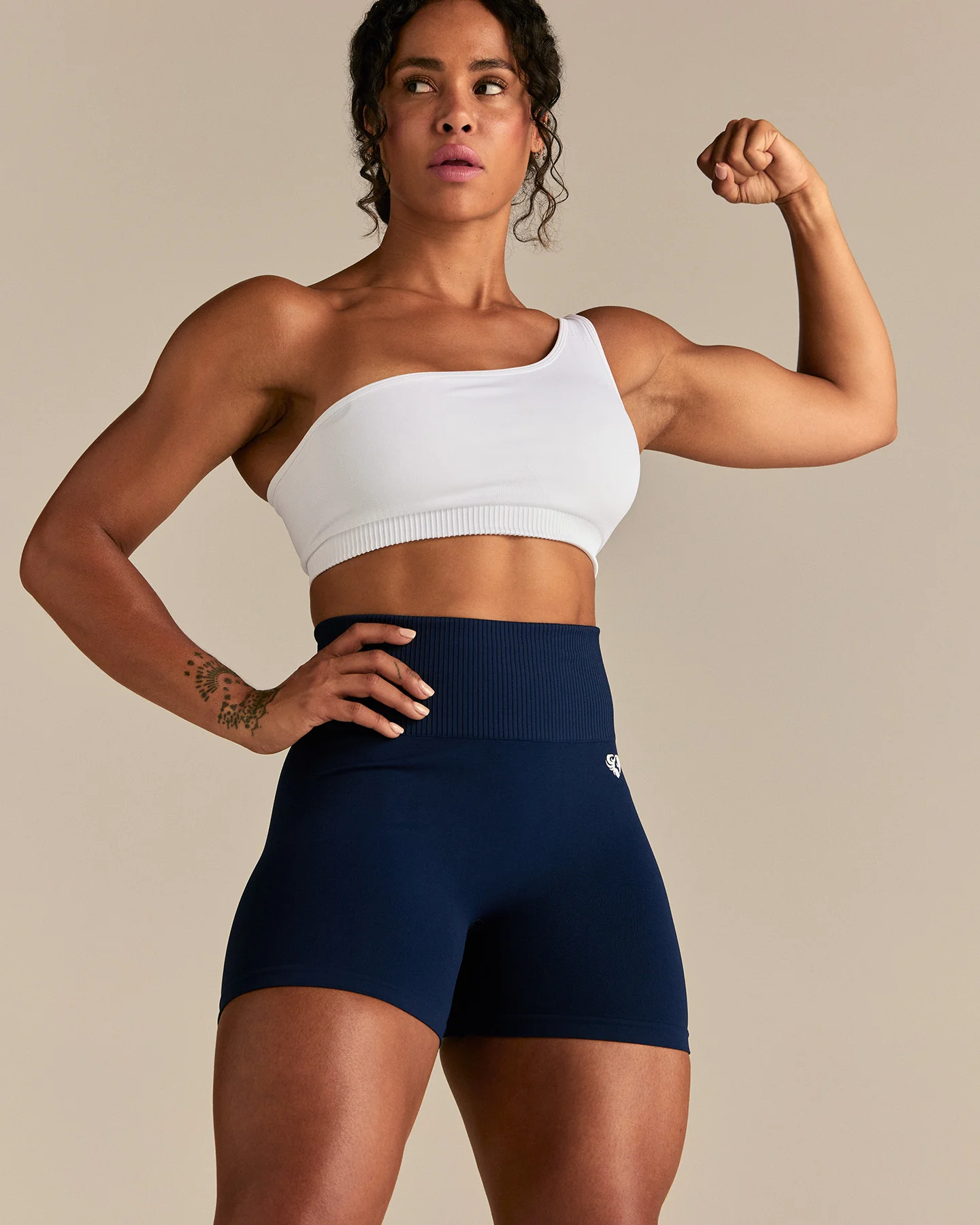 Power High Waist Scrunch Shorts | Sapphire Blue - Image 2